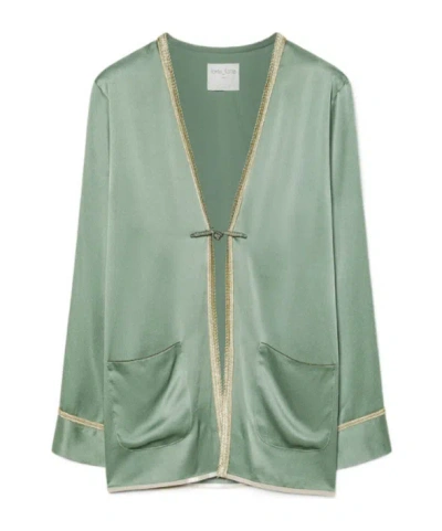 Forte Forte Tangstyle Jacket In Envers Satin In Green
