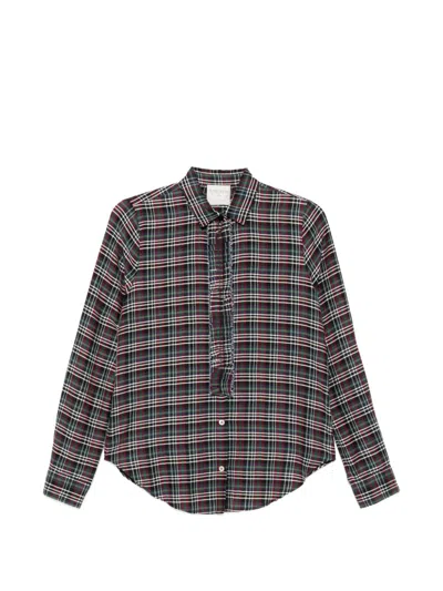 Forte Forte Cotton Blend Tartan Shirt In Brown