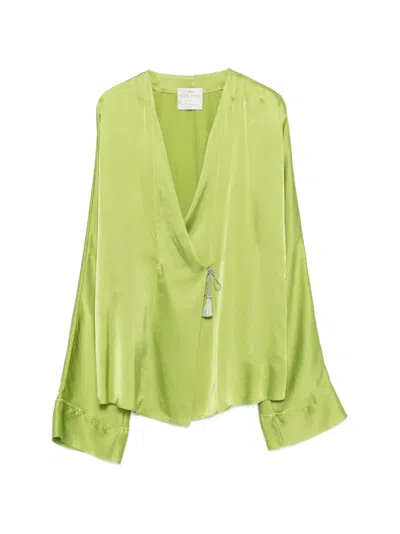 Forte Forte Tassel-detail Blouse In Green