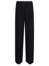 Forte Forte Textured Black Straight-leg Trousers With High Waist And Refined Fit In Black