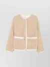 Forte Forte Textured Fabric Jacket Gold-tone Buttons In Neutral