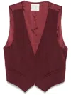 Shop Forte Forte Textured Waistcoat In レッド