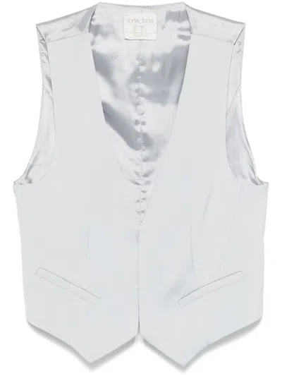Forte Forte Textured Waistcoat In Blue