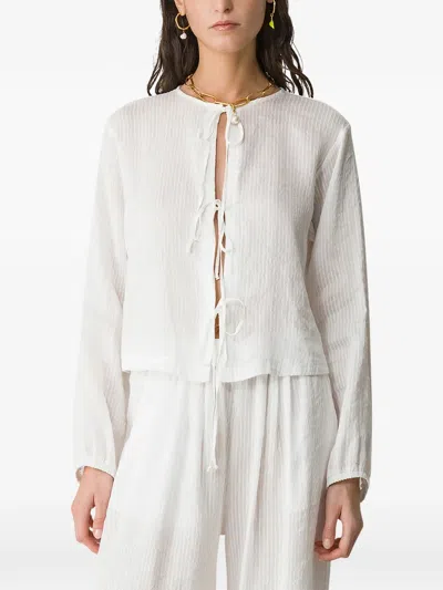 Forte Forte Tie Front Shirt In White