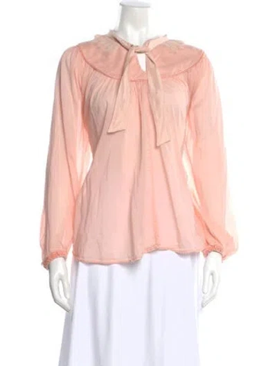 Pre-owned Forte Forte Tie Neck Long Sleeve Blouse In Pink