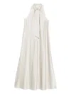 Forte Forte Tie-neck Maxi Dress In Neutral