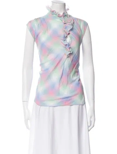 Pre-owned Forte Forte Tie-dye Print Cowl Neck Top In Multi