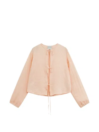 Forte Forte Tie-fastening Pinstripe Shirt In Pink