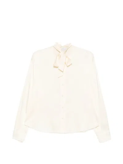 Forte Forte Tie-neck Button-up Shirt In Neutral