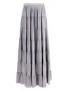 Forte Forte Gray Silk Long Skirt In Gray