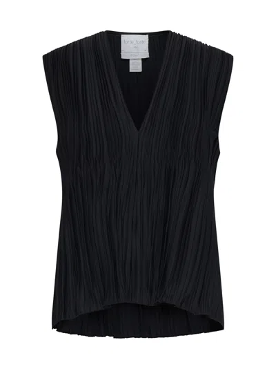 Forte Forte Sleeveless Pleated Blouse In Black