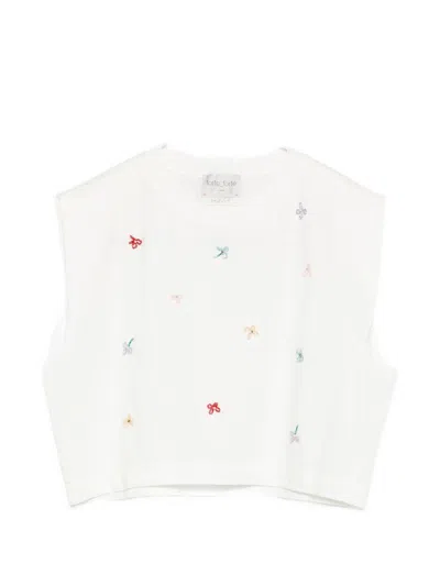 Forte Forte Top Di Cotone Con Ricami Senza Maniche  In White