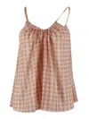 Forte Forte Diamond Jersey Pattern Spaghetti Tank Top In Brown