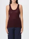 Forte Forte Halter-neck Tank Top In Wool Jersey In Burgundy