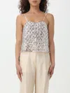Forte Forte Sequined Tulle Tank Top In Silver