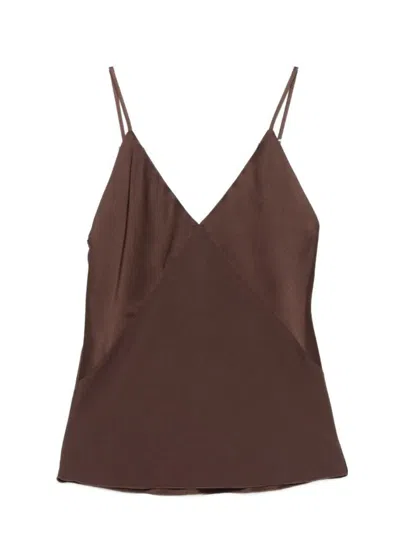 Forte Forte Top In Envers Satin In Brown
