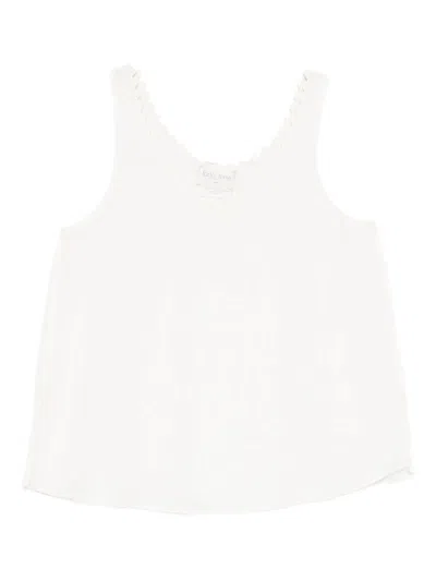 Forte Forte Top Ricamo Cappa Garza Lino Chic In Neutral