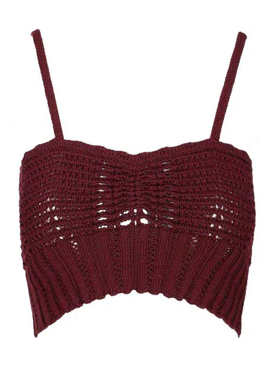 Forte Forte Cotton Tank Top In Burgundy