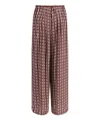 Forte Forte Relaxed Pants With All-over Print And Wide Leg In Brown