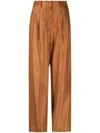 Forte Forte Elasticated Wide-leg Trousers In Brown