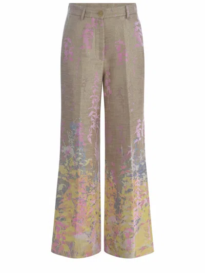 Forte Forte Trousers  Heaven Made Of Jacquard Fabric In Petalo