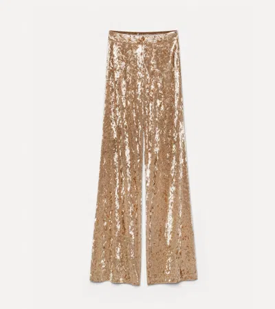 Forte Forte Trousers In Shimmering Velvet In Gold