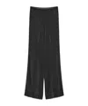 Forte Forte Trousers In Silver Pinstriped Satin In Black