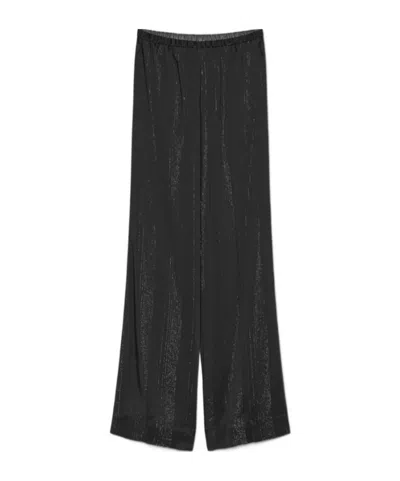 Forte Forte Trousers In Silver Pinstriped Satin