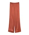 Forte Forte Silver Pinstripe Satin Regular Waist Pants In Red