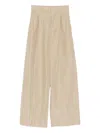 Forte Forte Beige Polyester Cotton Trousers In White