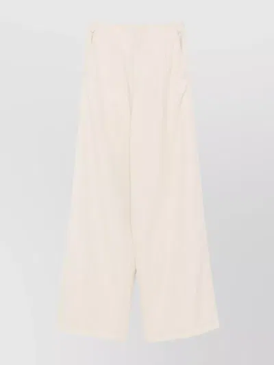 Forte Forte Trousers Wide-leg Pleated Front In Neutral