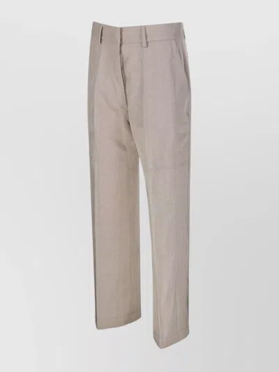 Forte Forte Trousers With Belt Loops And Pockets In Neutrals