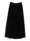 Forte Forte Midi A-line Skirt Sheer Overlay In Black