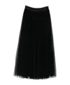 Forte Forte Midi A-line Skirt Sheer Overlay In Black