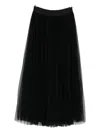 Forte Forte Midi A-line Skirt Sheer Overlay In Black