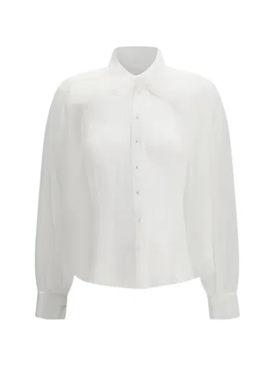 Forte Forte Sheer Oversized Tulle Blouse In White