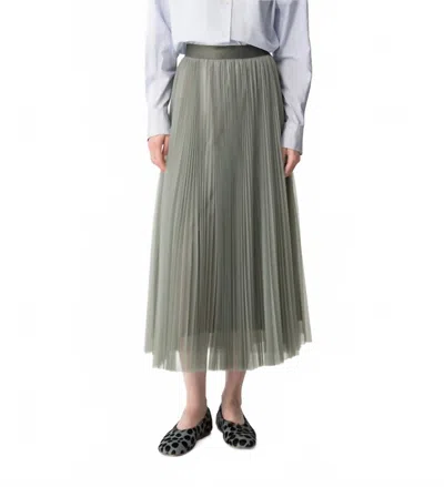 Forte Forte Tulle Soleil Pliss Skirt In Stone In Transparent