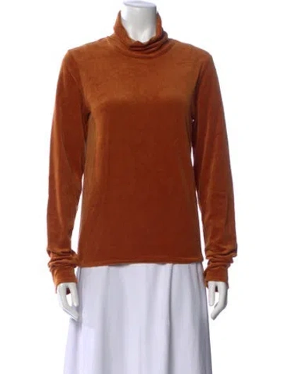 Pre-owned Forte Forte Turtleneck Long Sleeve Sweatshirt In Orange
