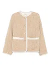 Forte Forte Textured Fabric Jacket Gold-tone Buttons In Pink