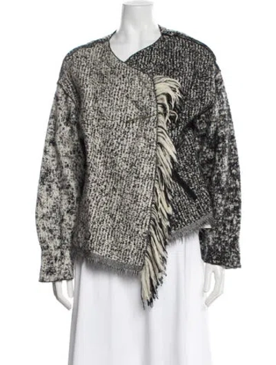 Pre-owned Forte Forte Tweed Pattern Coat In Gray