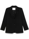 Forte Forte Tailored Double-breasted Jacket Featuring Flap Pockets In Black