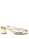 Forte Forte Twisted Block-heel Sandals In Gold