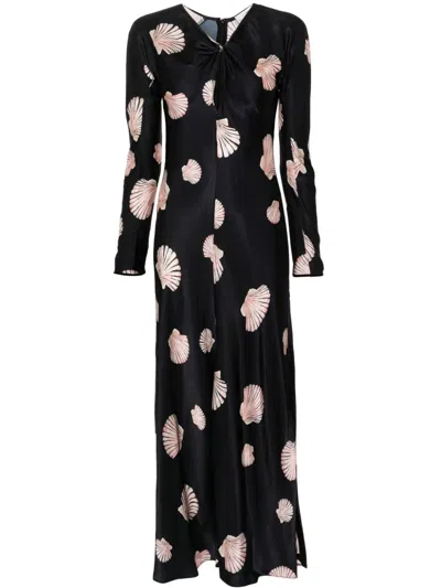 Forte Forte Twisted Shell Maxi Dress In Black