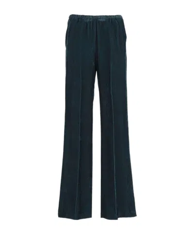 Forte Forte Two-tone Striped Trousers In Green