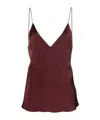 Forte Forte V-neck Silk Satin Top In Red