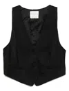 Forte Forte V-neck Adjustable Vest In Black