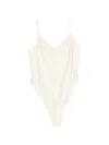 Forte Forte Silk Satin Bodysuit Pleated Detail V Neckline In Red