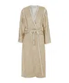 Forte Forte Twinkle Beige Coat With V-neck On The Front And Adjustable Waist Belt In Lurex Woman In Nude