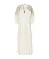 Forte Forte Embroidered-shoulder Maxi Dress In White