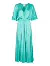 Forte Forte Silk Long Dress In Blue
